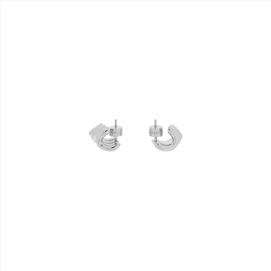 Balenciaga Pendientes Loop Trio Para Mujer En Plateado