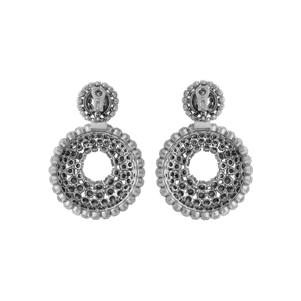 Balenciaga Pendientes Redondos Palazzo Para Mujer En Plateado Antiguo