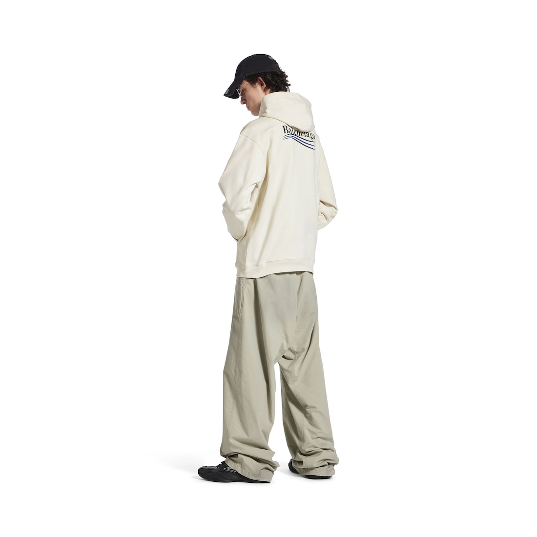 Balenciaga Political Campaign Hoodie De Ajuste Mediano Para Hombre En Blanco