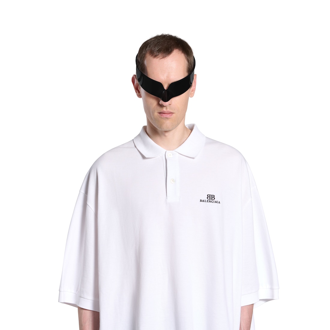 Balenciaga Polo Bb Classic Balenciaga Oversize Para Hombre En Blanco