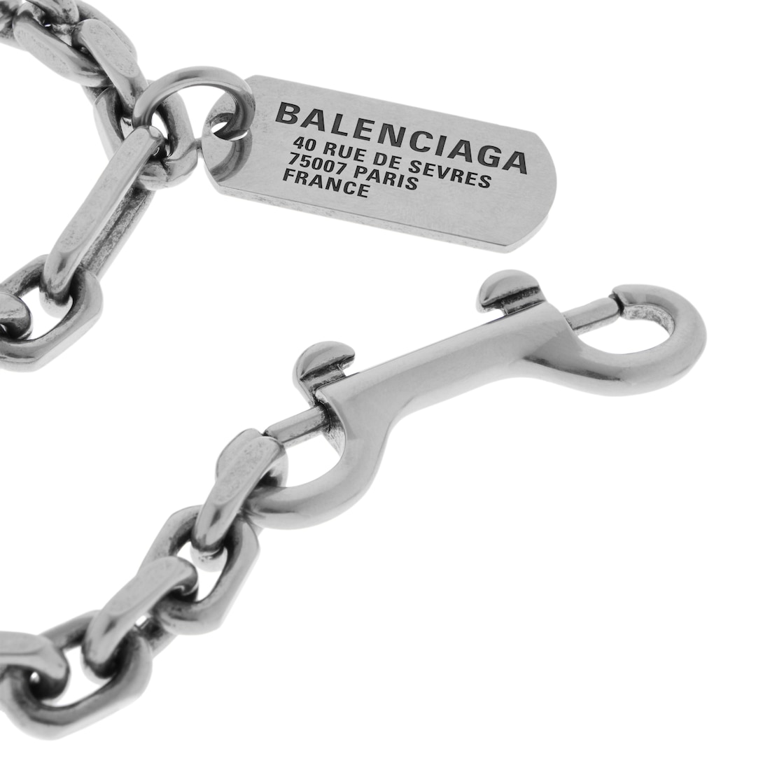 Balenciaga Pulsera De Mosquetón Tags Para Mujer En Plateado Antiguo