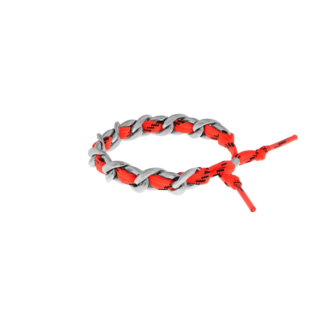 Balenciaga Pulsera Malibu Gourmette En Plata Antigua/naranja Neón