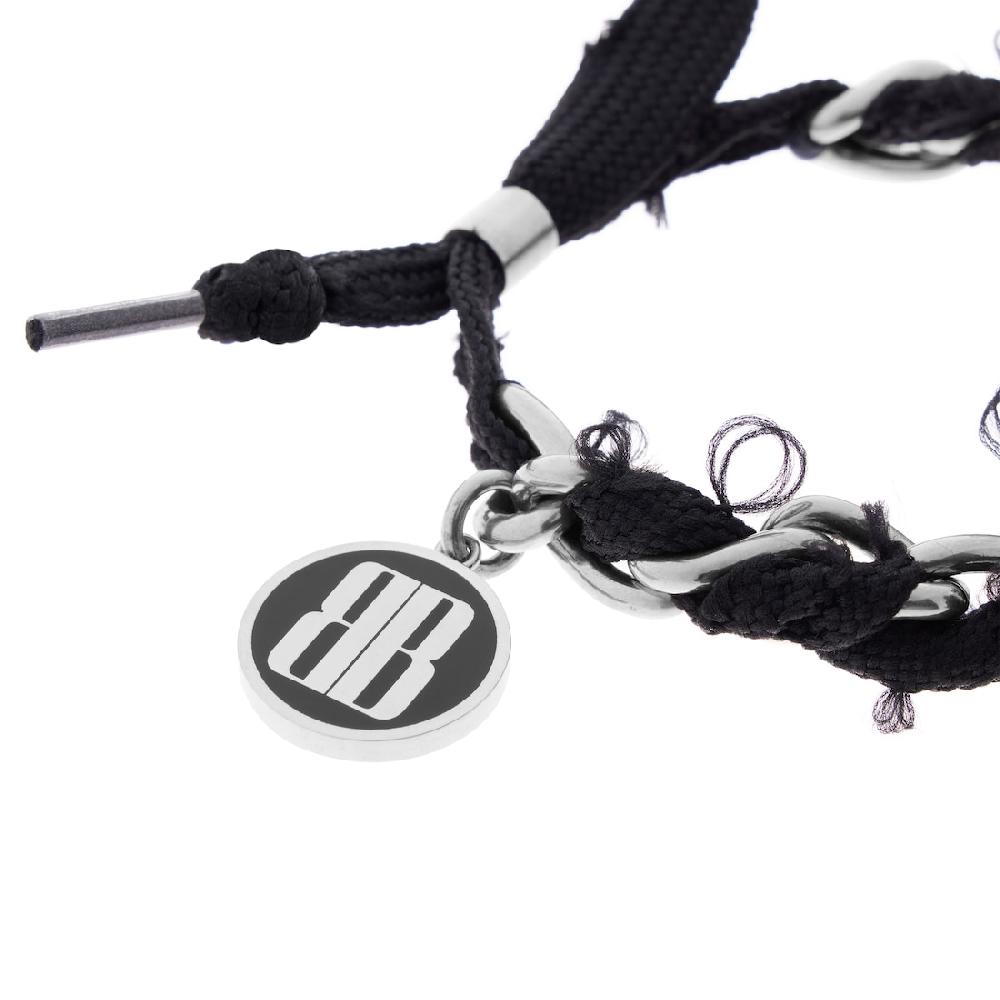 Balenciaga Pulsera Nano Lace Para Mujer En Plateado Antiguo/negro