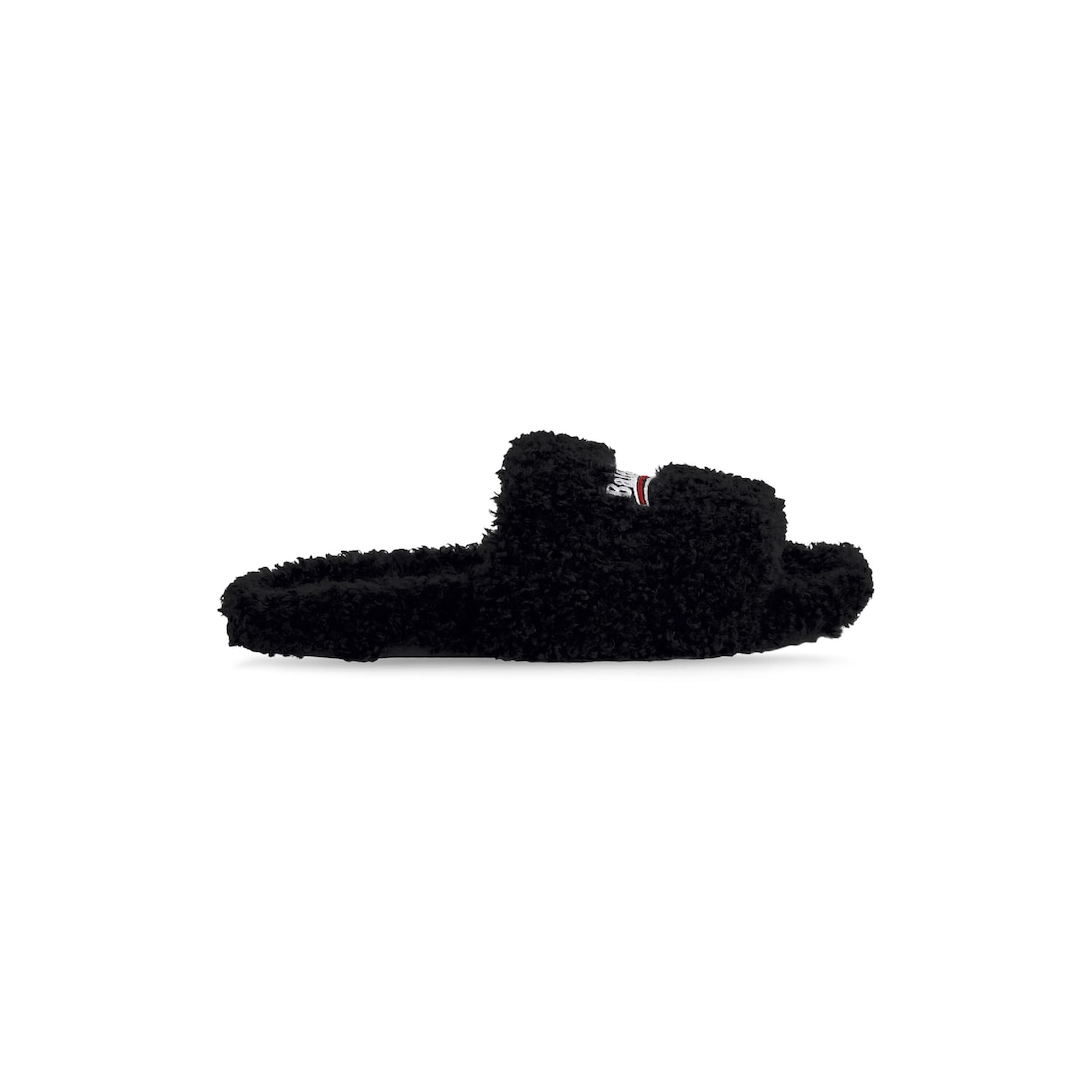 Balenciaga Sandalia Furry Slide para Mujer en Negro