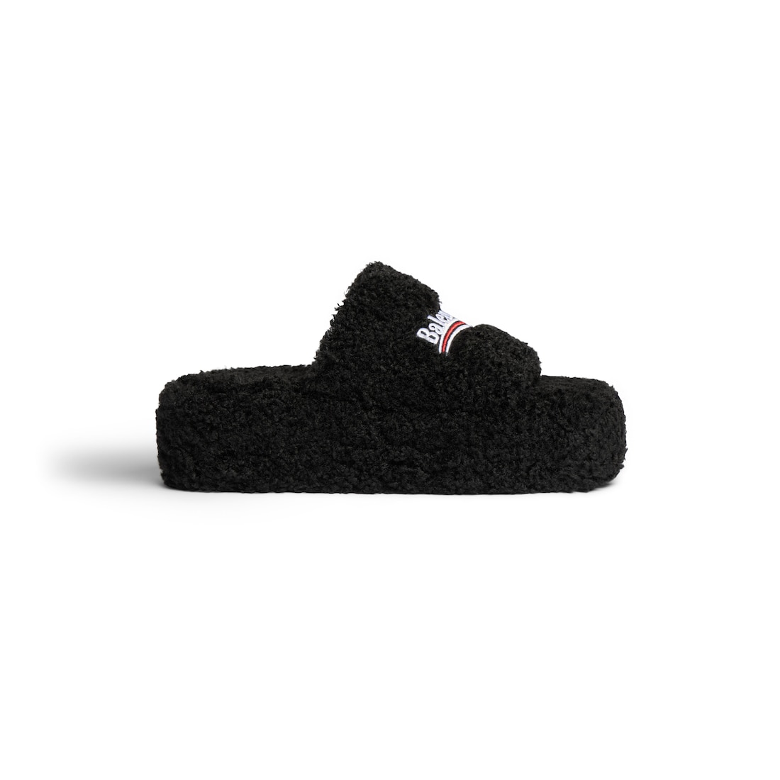 Balenciaga Sandalias Con Plataforma Furry para Mujer en Negro