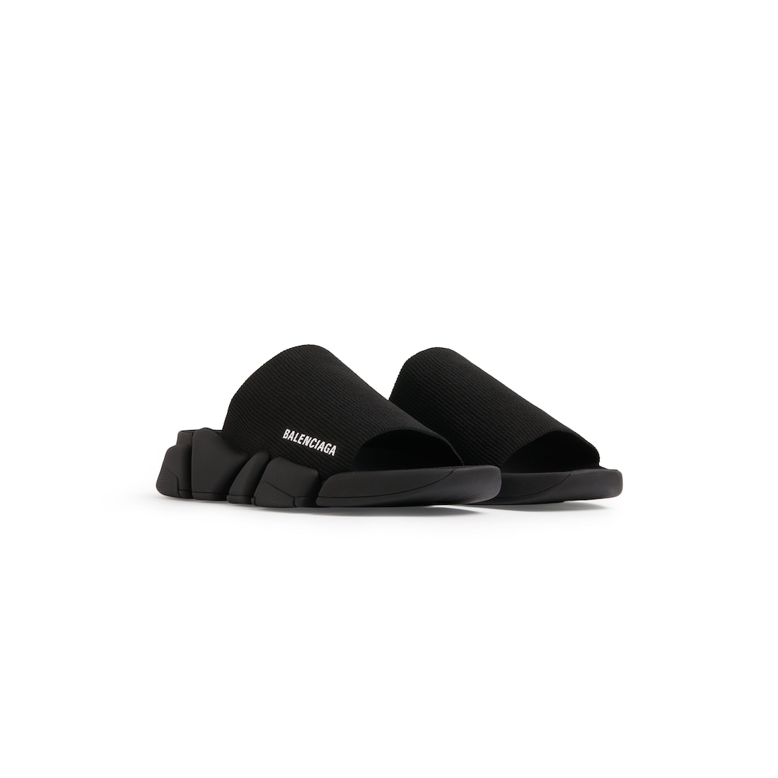 Balenciaga Slide Speed 2.0 De Punto Reciclado Para Hombre En Negro