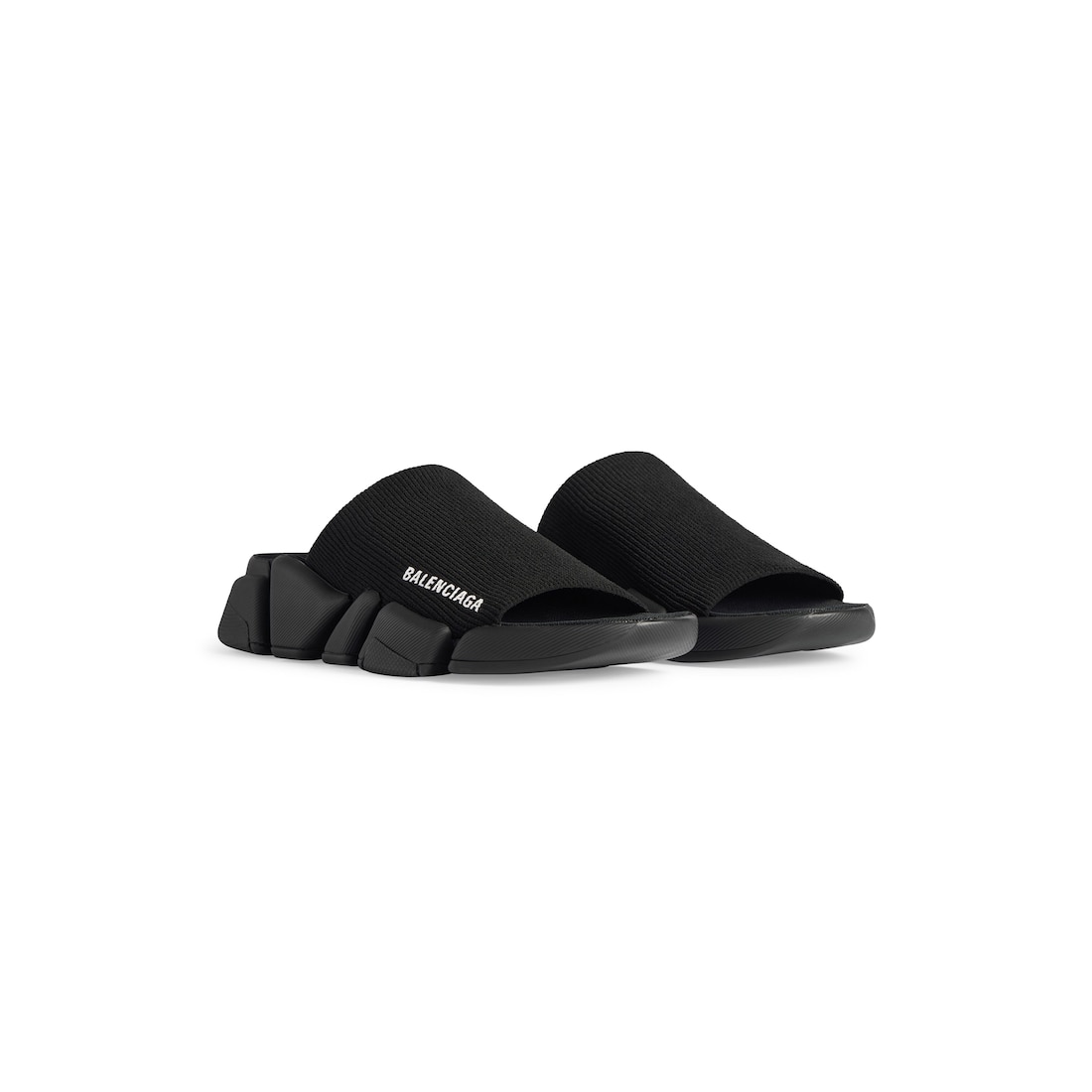 Balenciaga Slide Speed 2.0 De Punto Reciclado Para Mujer En Negro