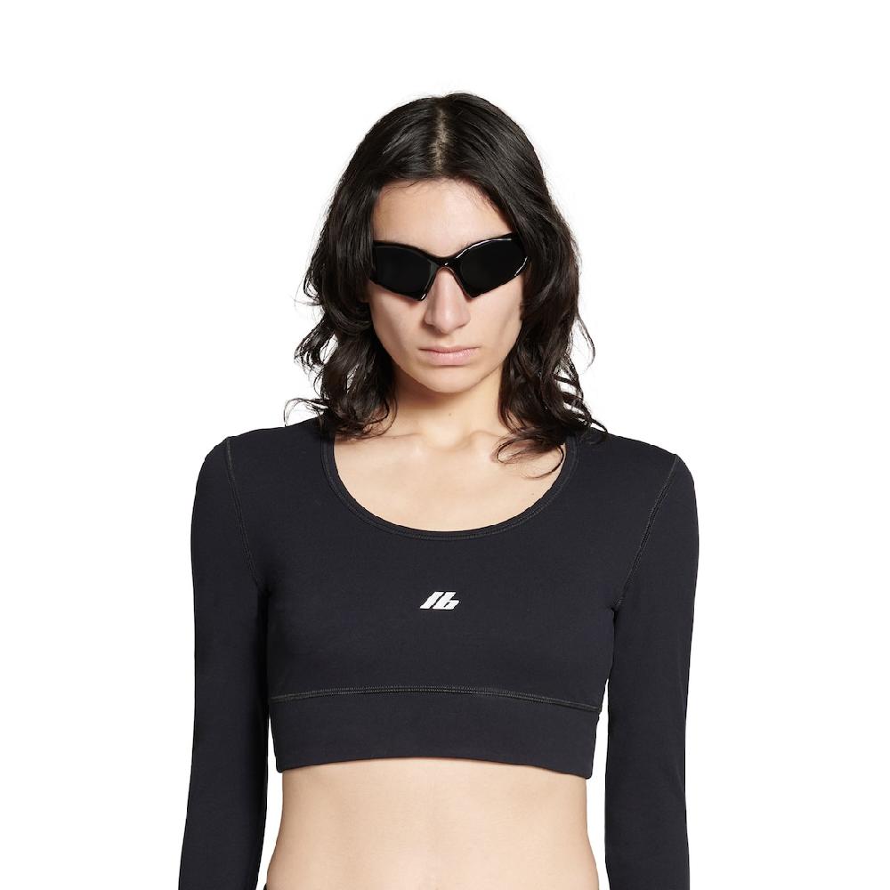 Balenciaga Sujetador Deportivo De Manga Larga Activewear Para Mujer En Negro