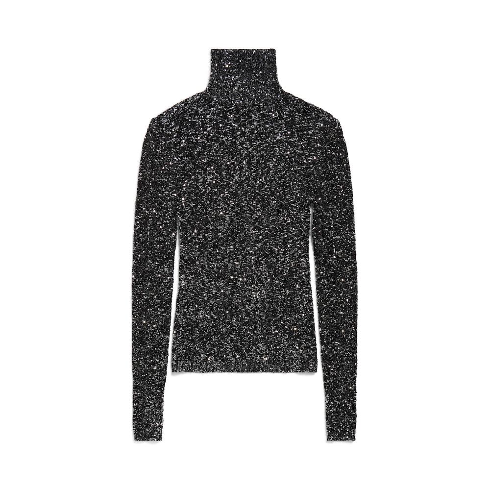 Balenciaga Top Con Lentejuelas para Mujer en Negro/plateado