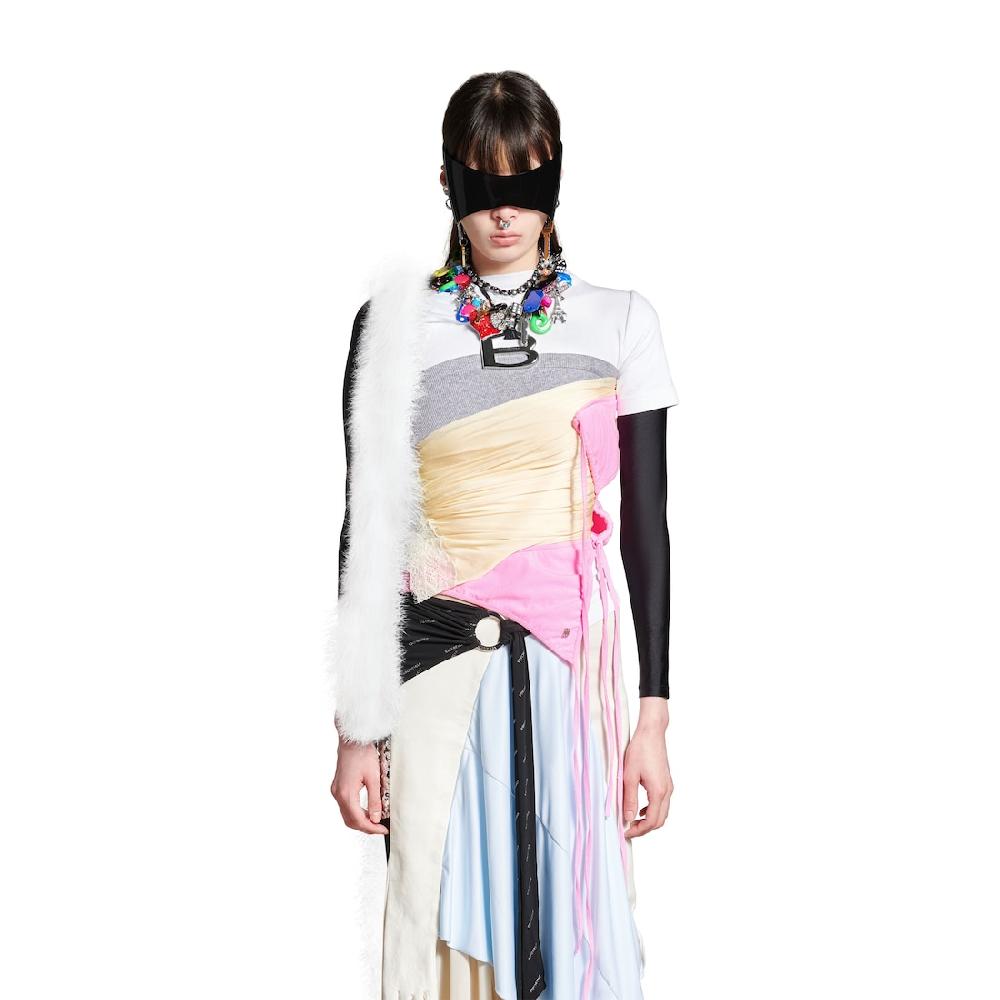 Balenciaga Top Messy Patched Para Mujer En Multicolor