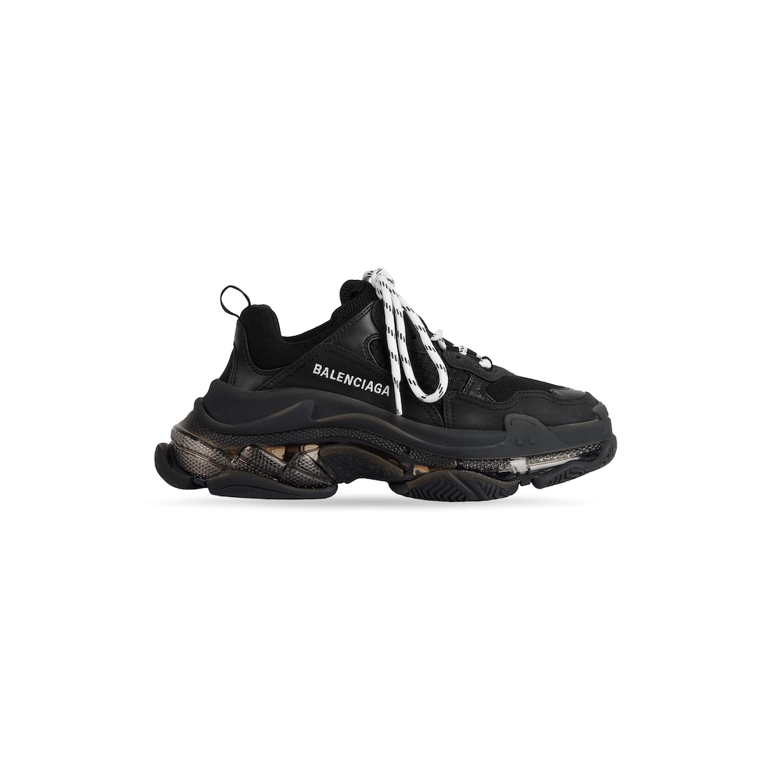 Balenciaga Triple S Zapatillas Clear Sole para Mujer en Negro