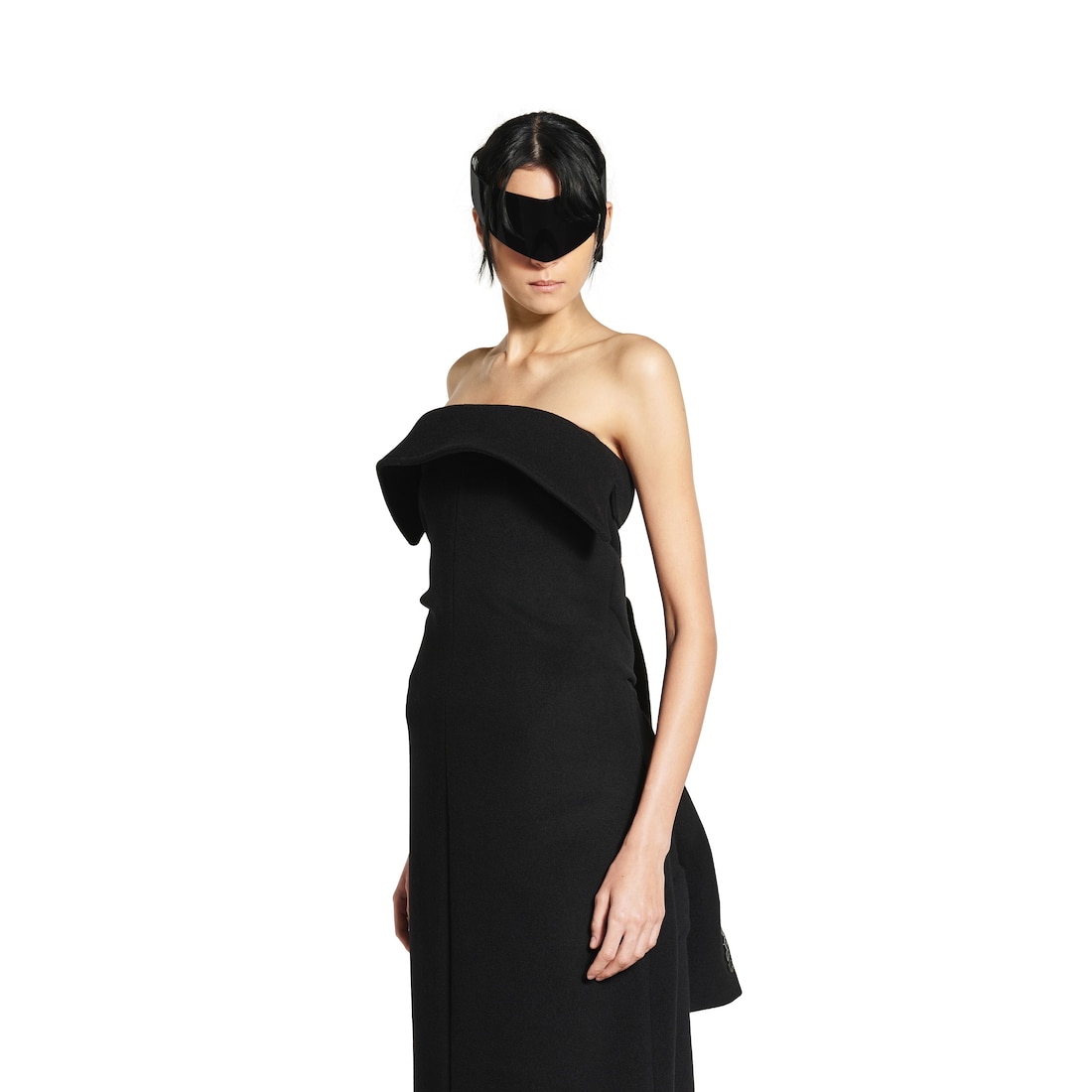 Balenciaga Vestido Abrigo De Tipo Bustier Para Mujer En Negro