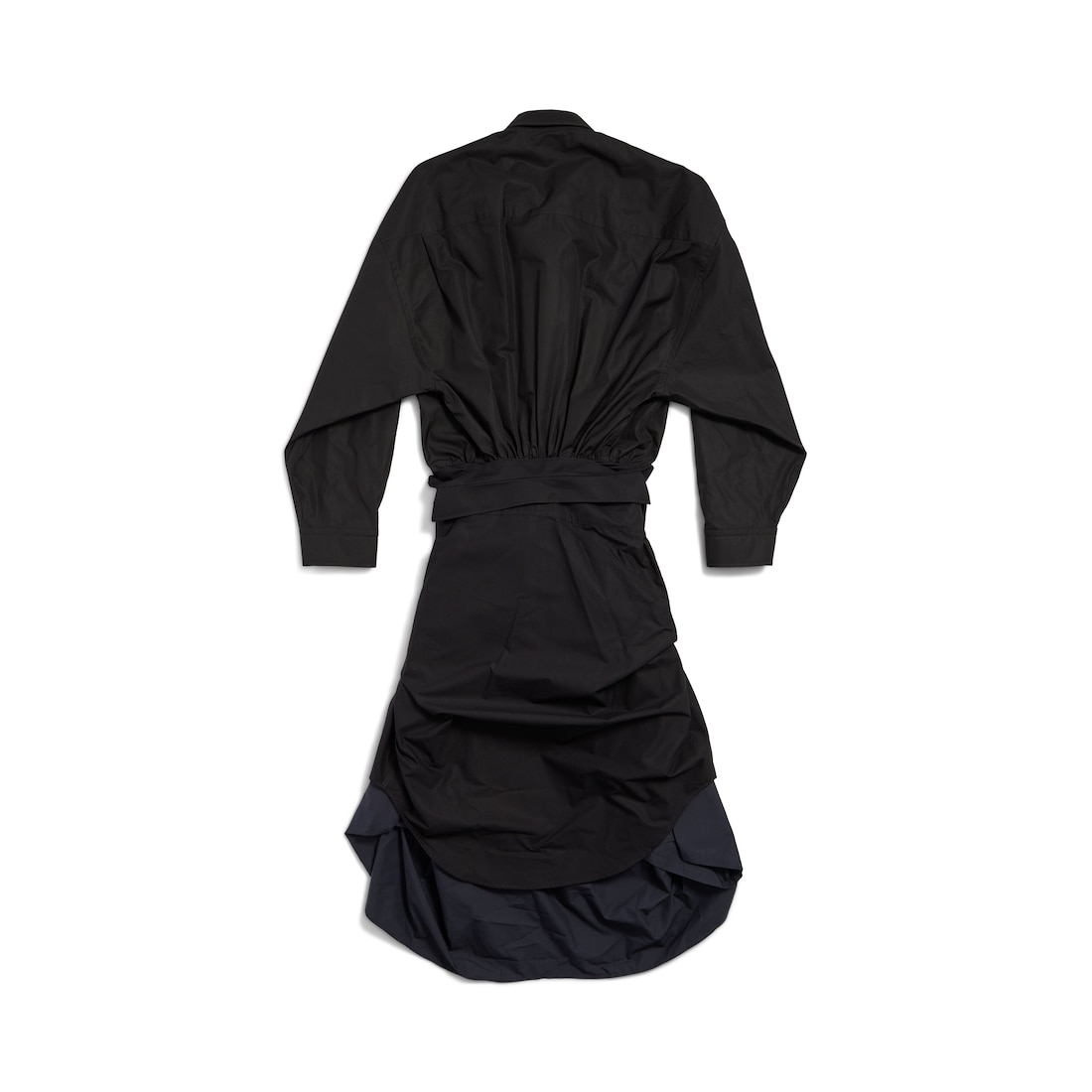 Balenciaga Vestido Camisa Maxi Patched Para Mujer En Negro