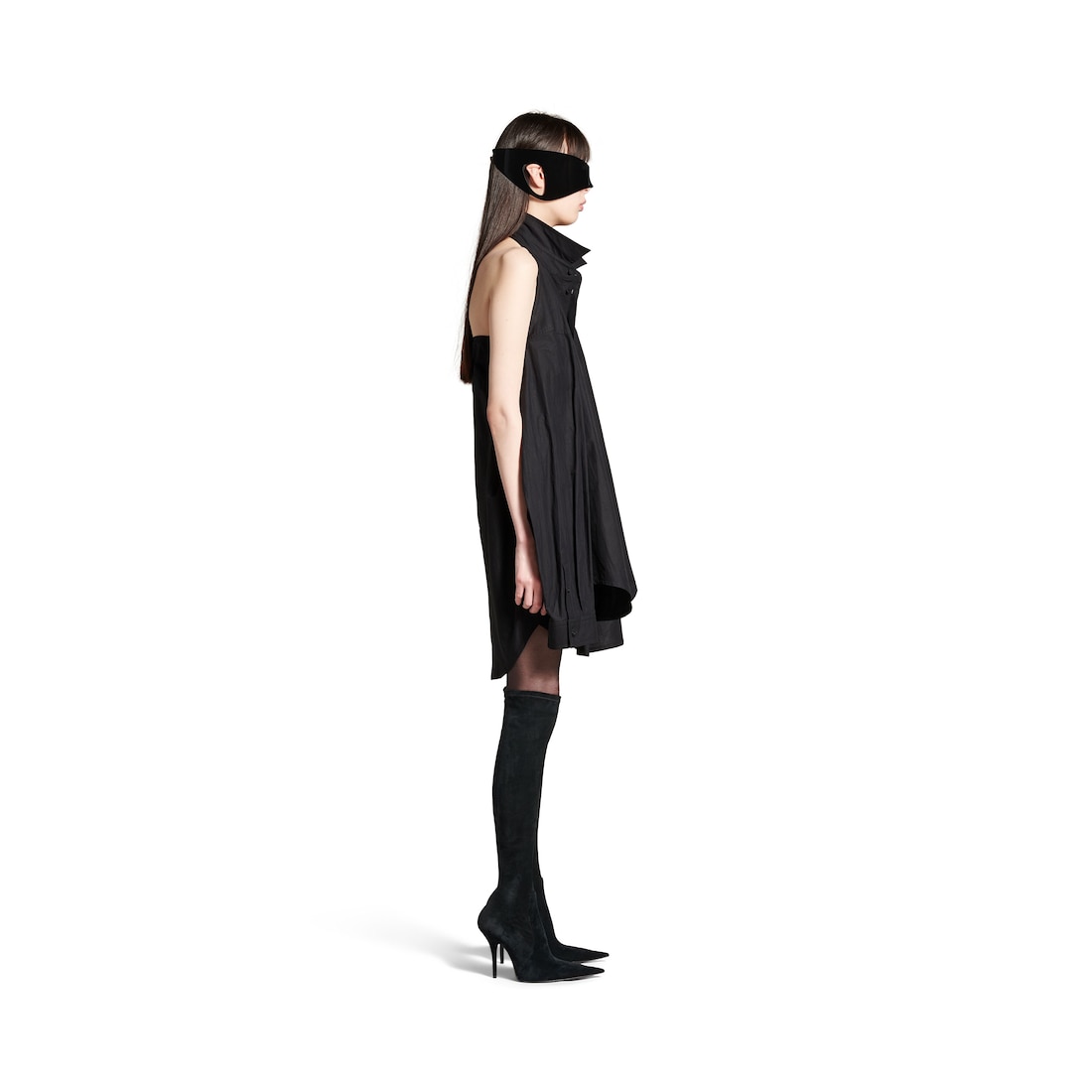 Balenciaga Vestido Camisero Suspended Para Mujer En Negro