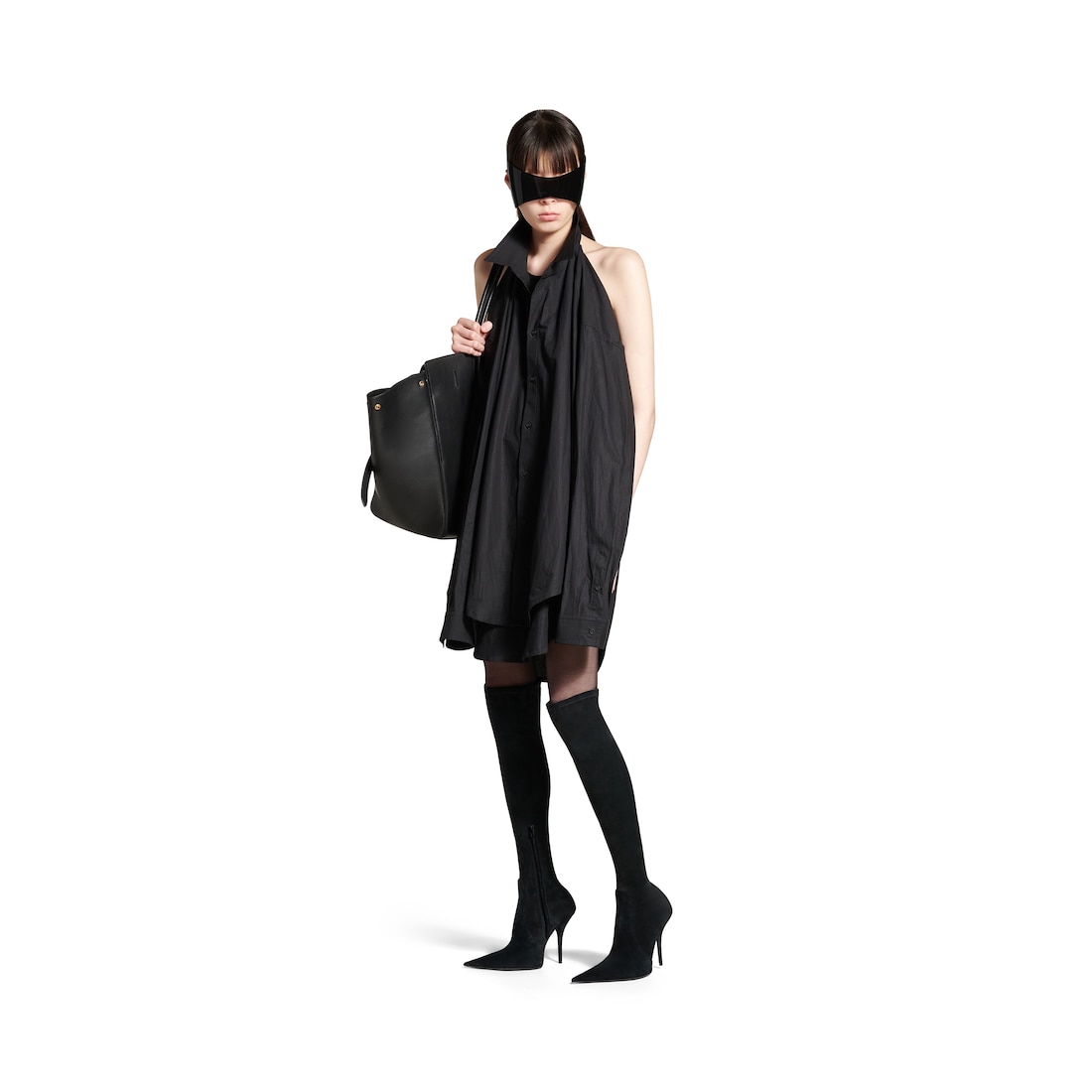 Balenciaga Vestido Camisero Suspended para Mujer en Negro