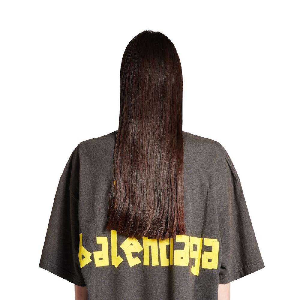 Balenciaga Vestido Camisero Tape Type Para Mujer En Gris Oscuro