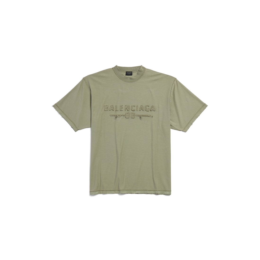 Balenciaga Vestido Camiseta Inside-out - Medium Fit Para Hombre En Verde Militar