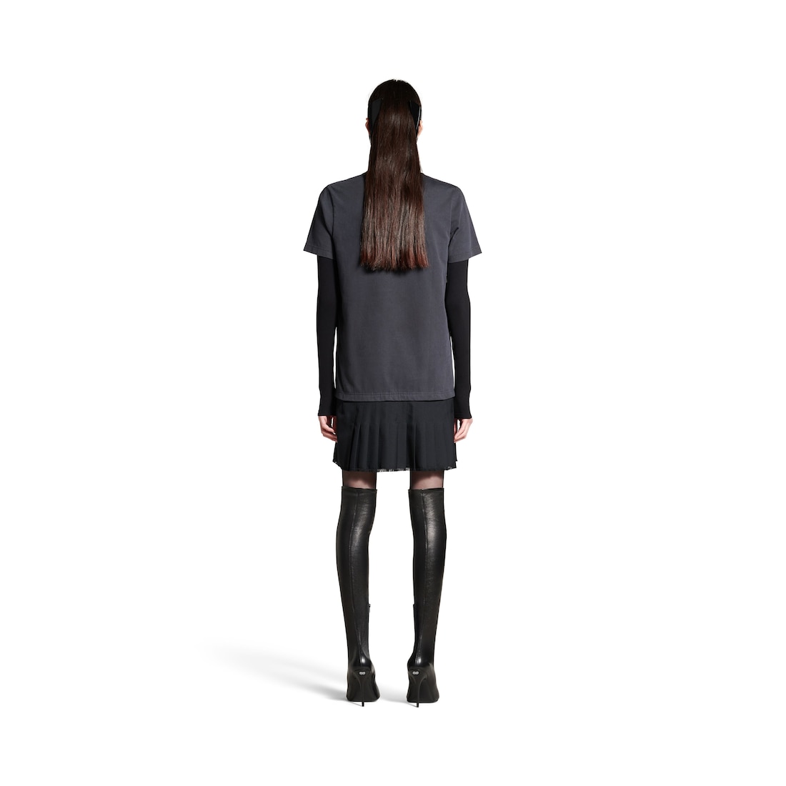 Balenciaga Vestido Camiseta Layered Para Mujer En Negro