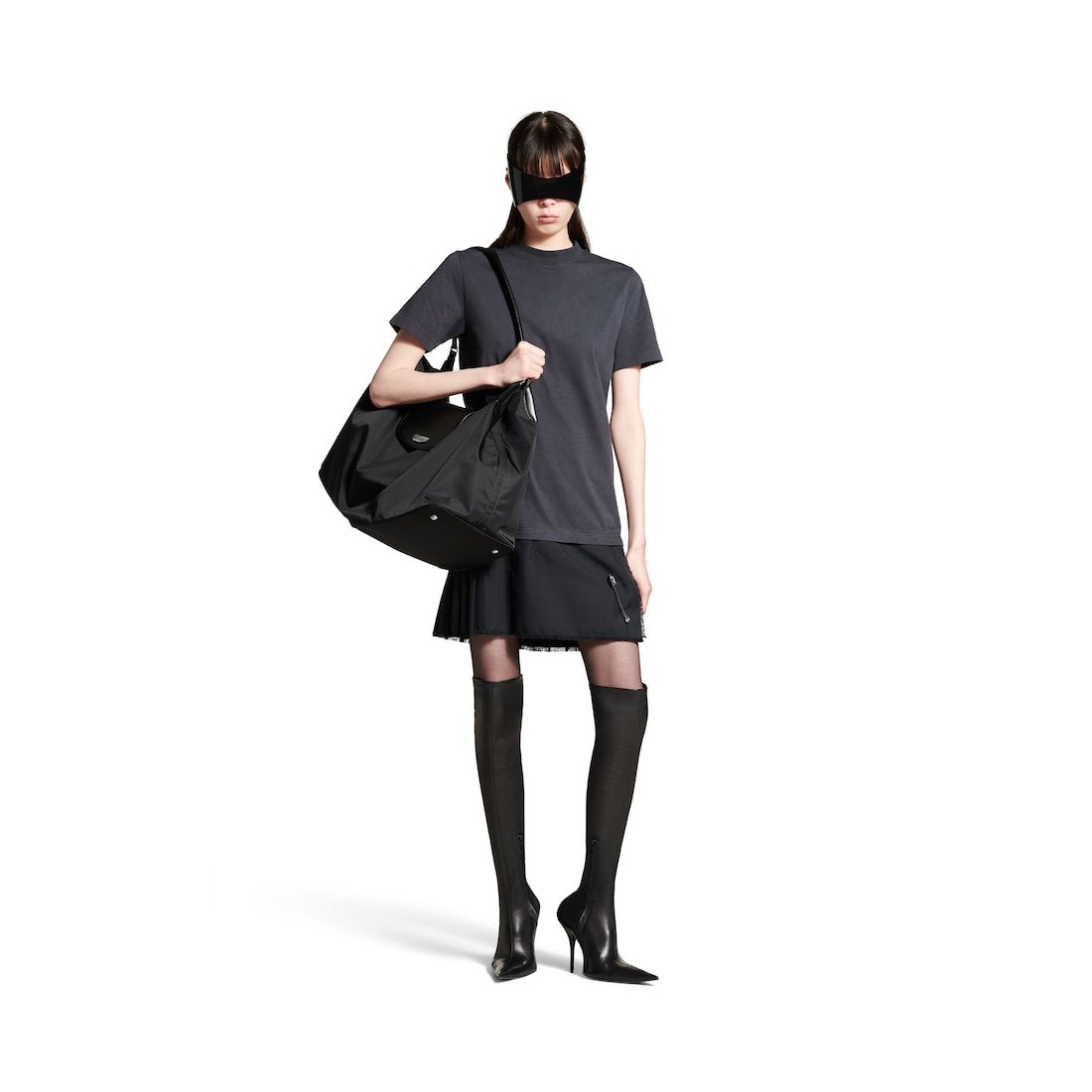 Balenciaga Vestido Camiseta Layered para Mujer en Negro