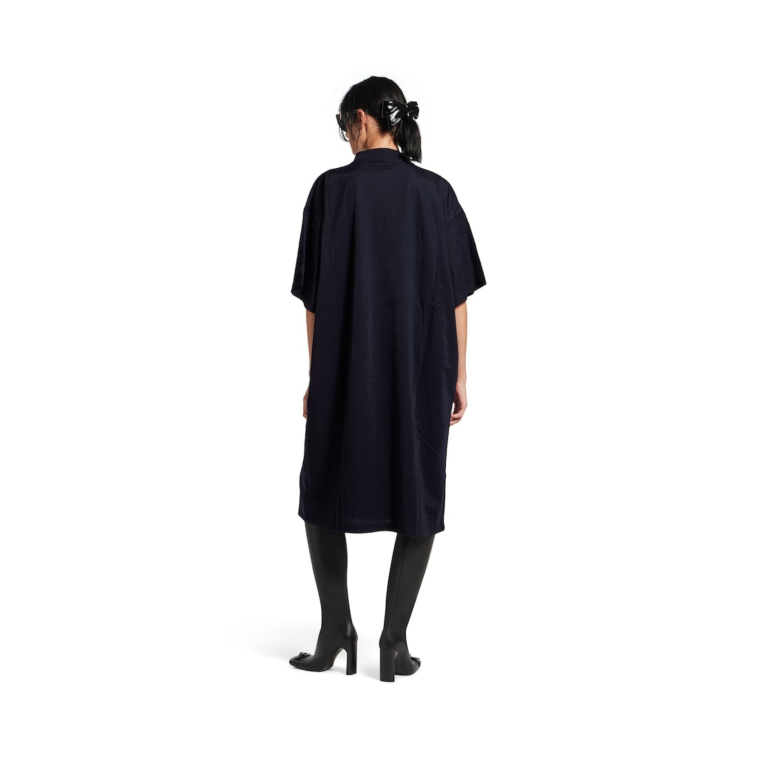 Balenciaga Vestido Camiseta Para Mujer En Azul Marino Oscuro