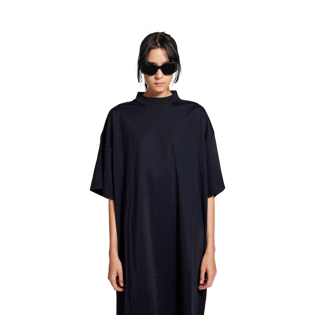 Balenciaga Vestido Camiseta Para Mujer En Azul Marino Oscuro