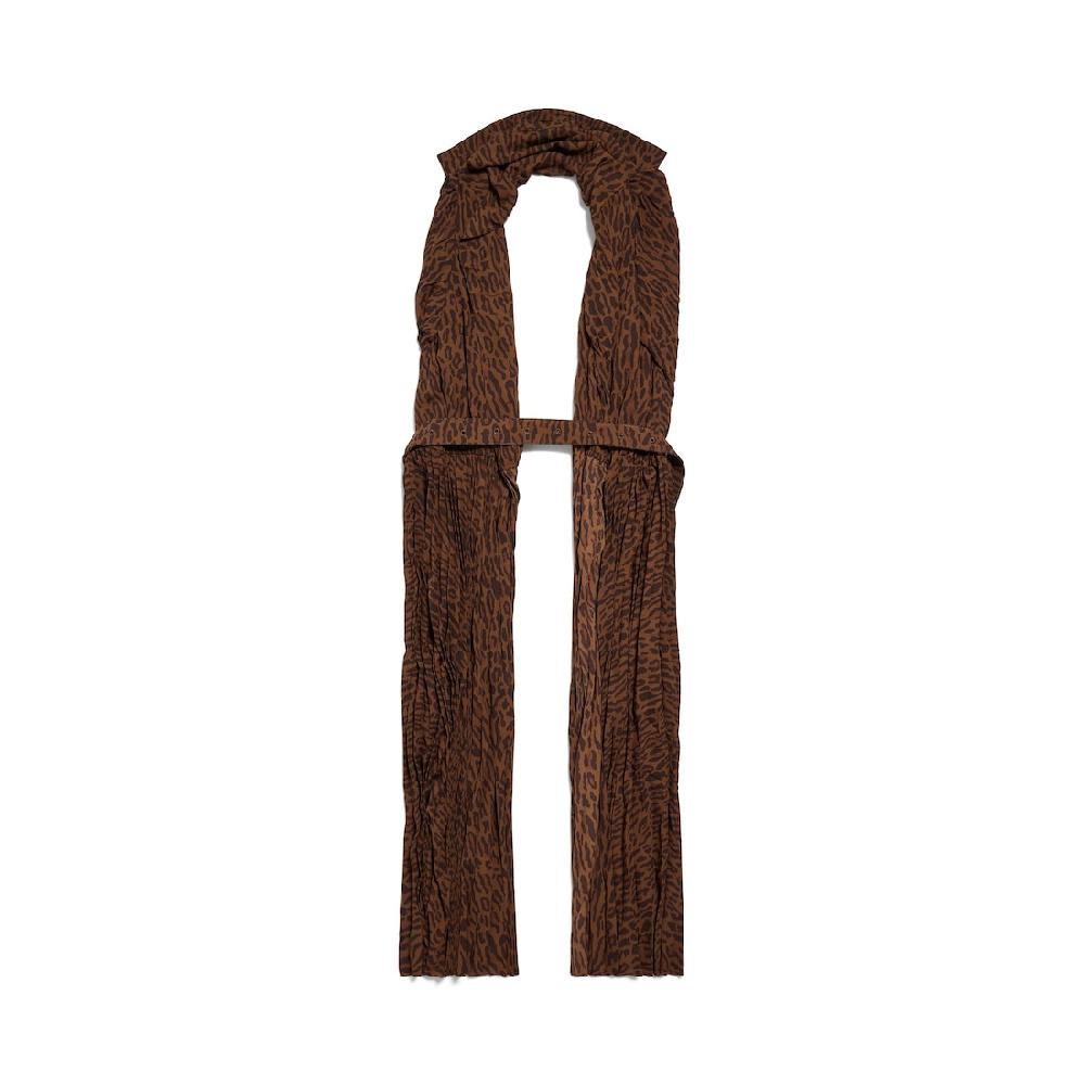 Balenciaga Vestido Estola Plisado Para Mujer En Marrón