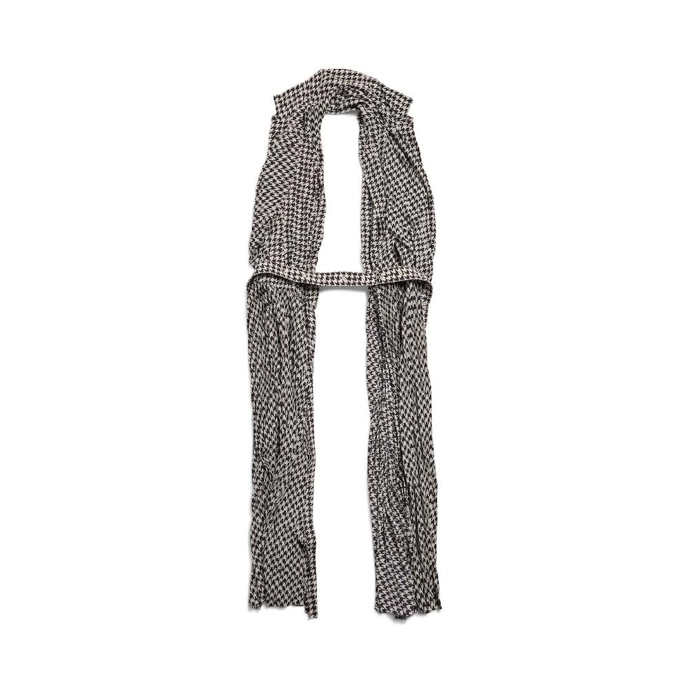 Balenciaga Vestido Estola Plisado Para Mujer En Negro/blanco Roto