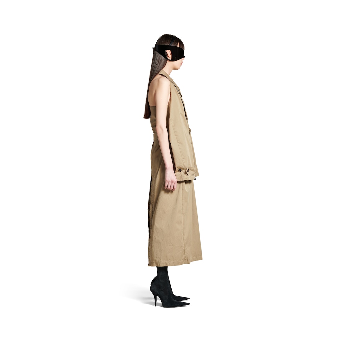 Balenciaga Vestido Gabardina Suspended Para Mujer En Beige