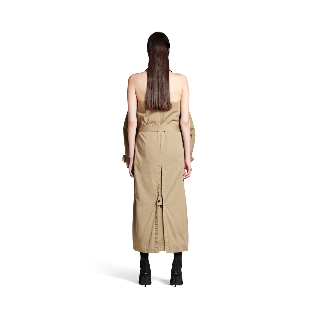 Balenciaga Vestido Gabardina Suspended Para Mujer En Beige