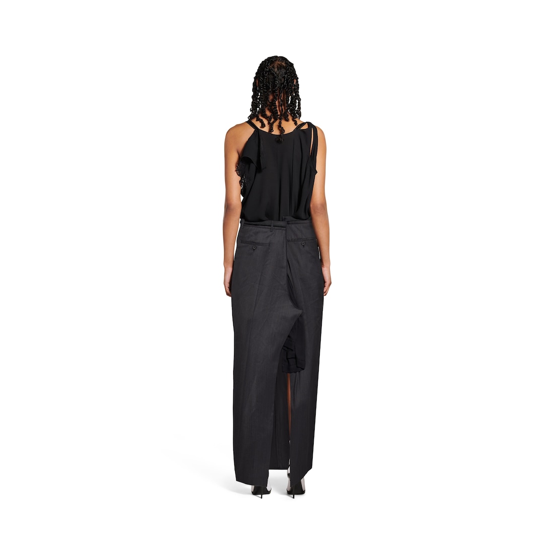 Balenciaga Vestido Patched Slip Para Mujer En Negro
