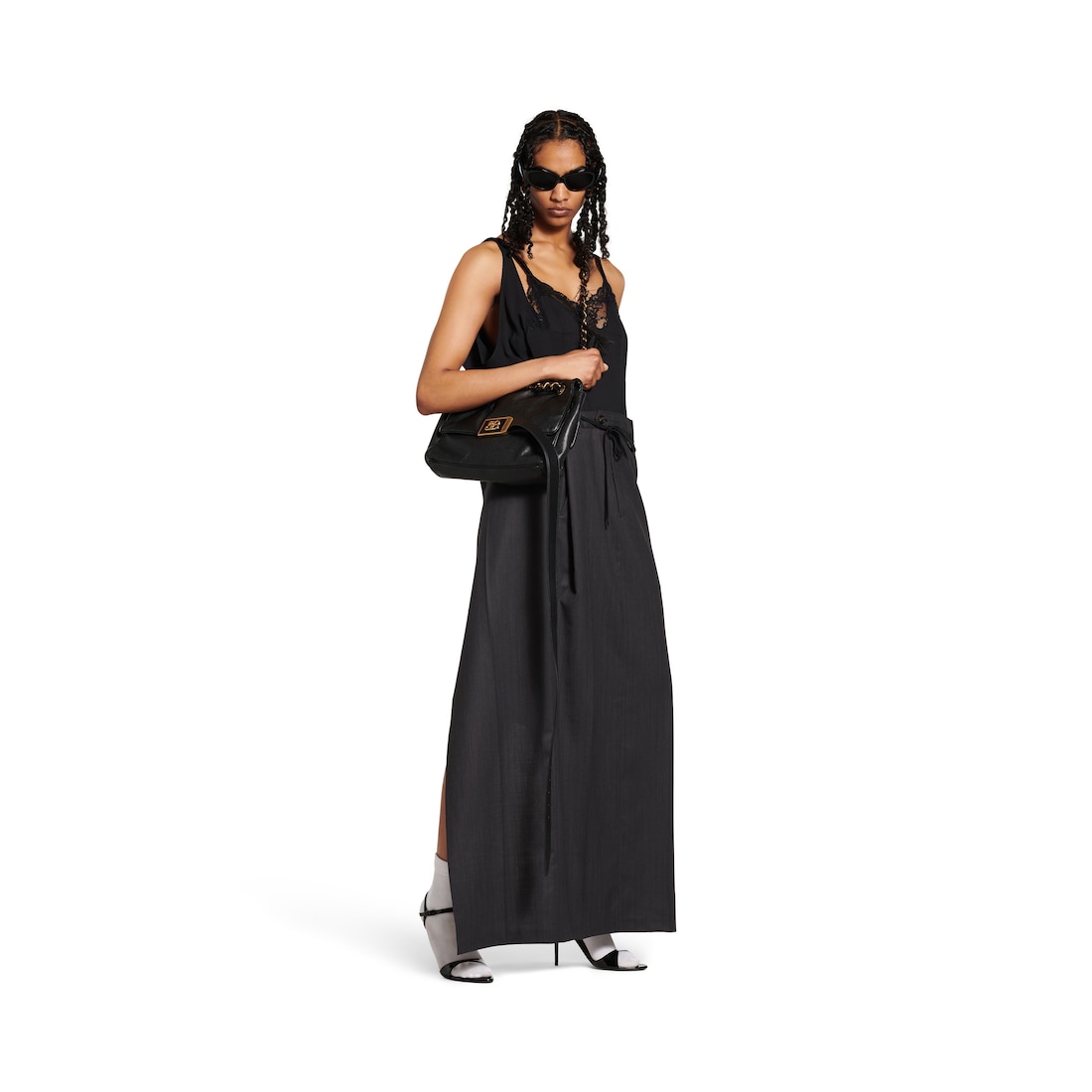 Balenciaga Vestido Patched Slip para Mujer en Negro