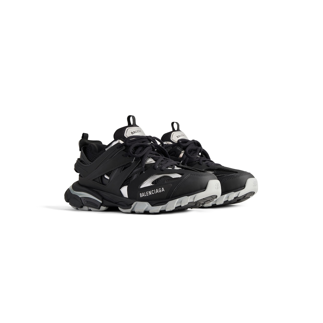 Balenciaga Zapatilla Track Para Mujer En Negro/plateado