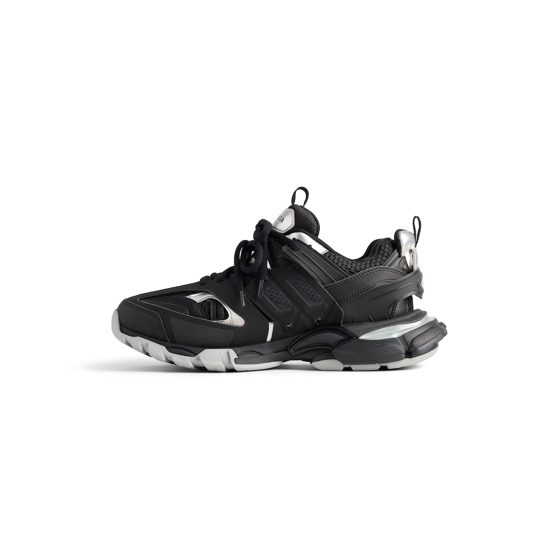 Balenciaga Zapatilla Track Para Mujer En Negro/plateado