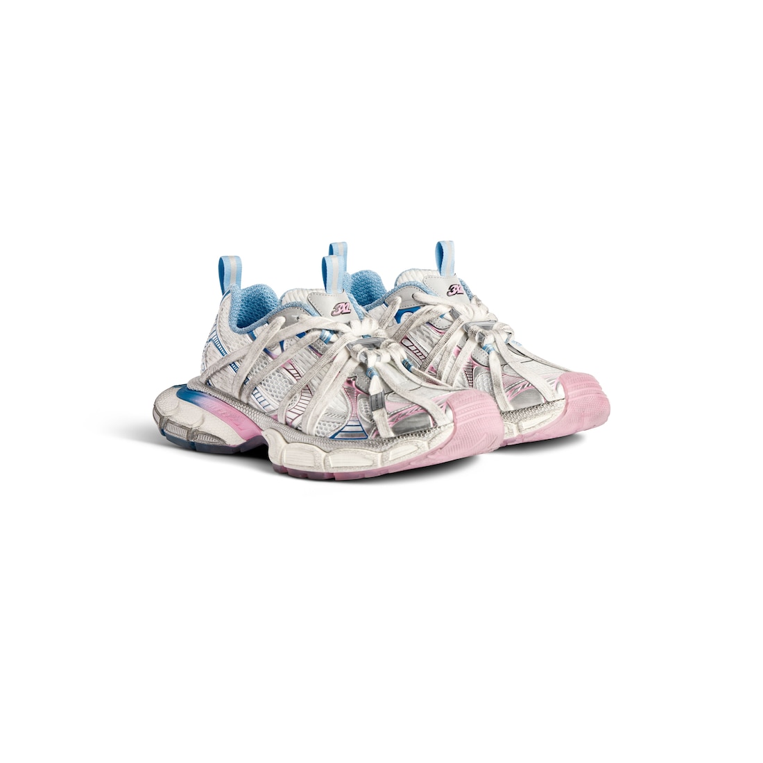 Balenciaga Zapatillas 3xl Extreme Laces B Para Mujer En Blanco/gris/azul/rosa