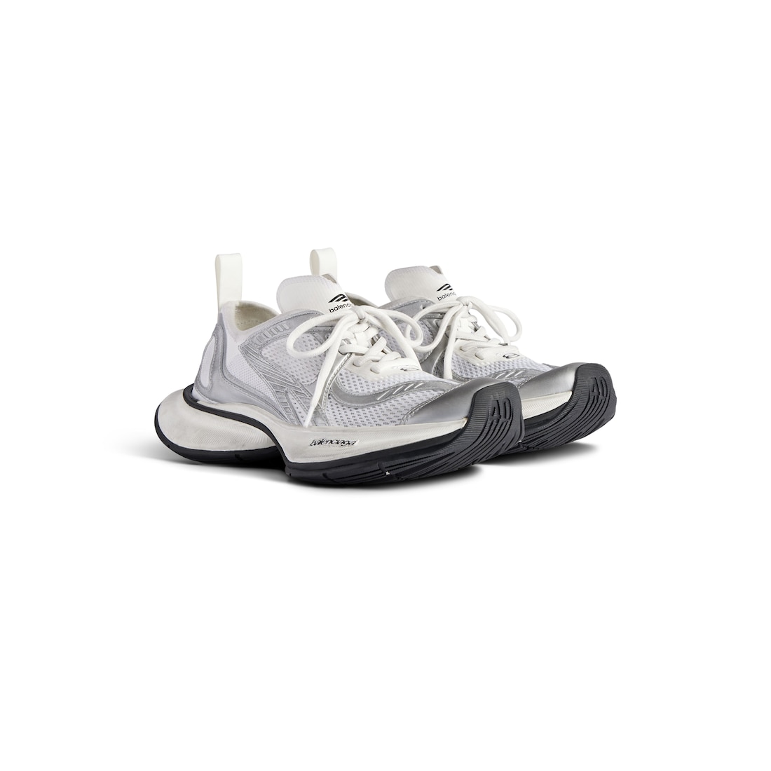 Balenciaga Zapatillas Circuit Para Hombre En Blanco/plateado