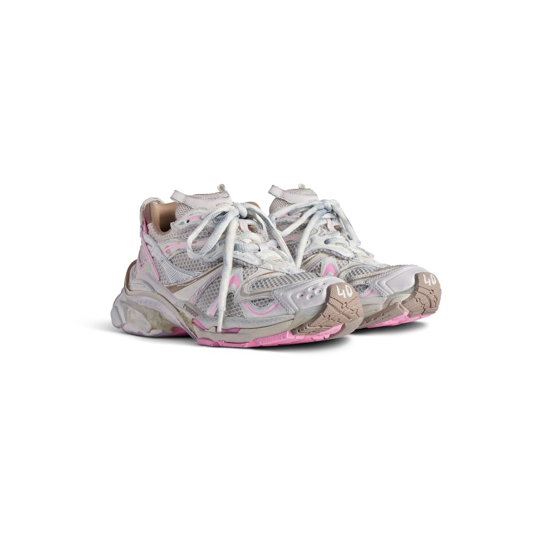 Balenciaga Zapatillas Runner 2.0 Para Mujer En Taupe/rosa