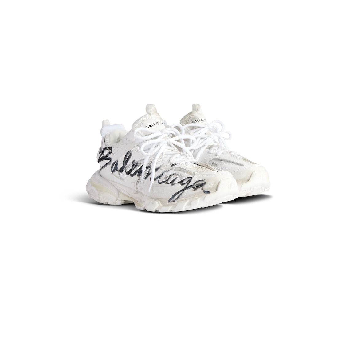 Balenciaga Zapatillas Track Signature Para Mujer En Blanco/negro