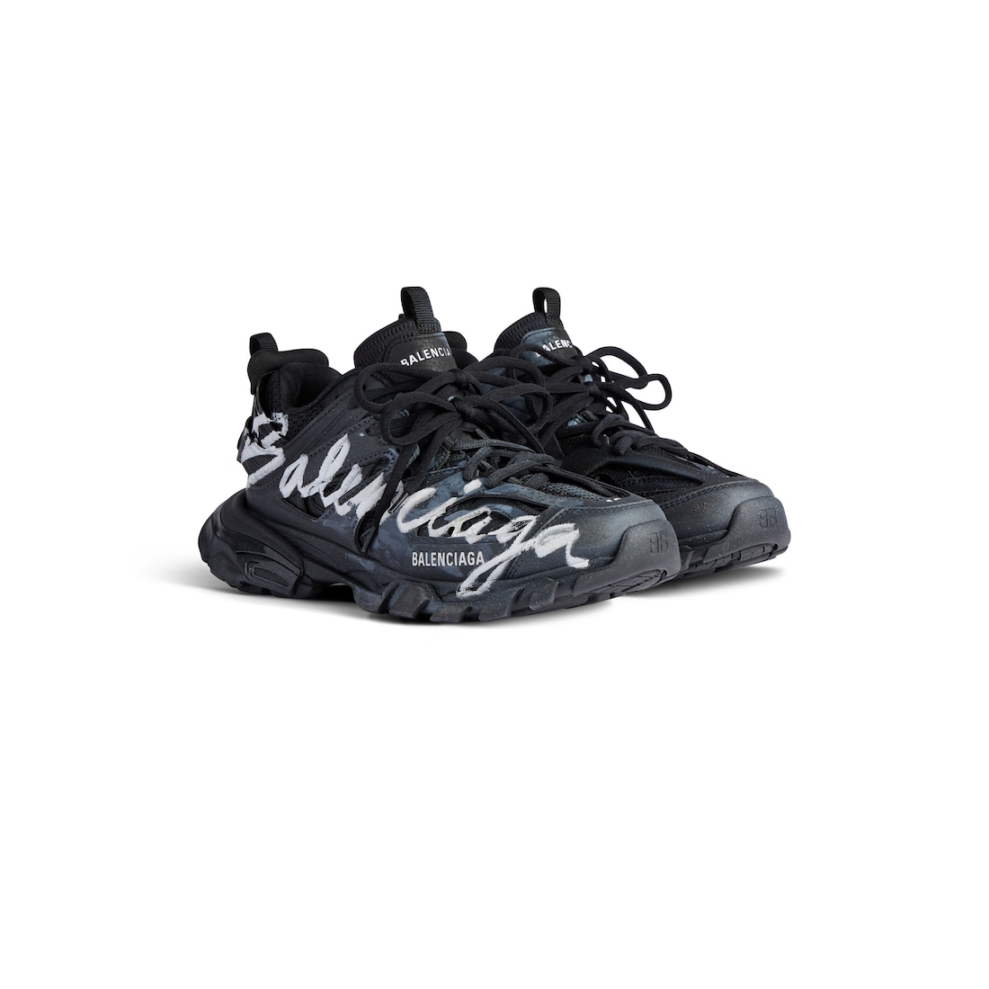 Balenciaga Zapatillas Track Signature Para Mujer En Negro/blanco