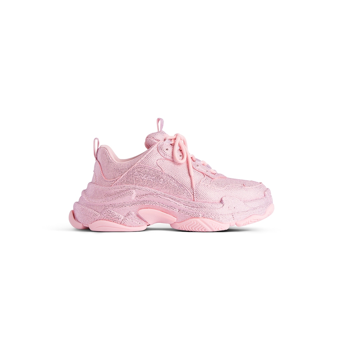 Balenciaga Zapatillas Triple S Con Estrás para Mujer en Rosa Claro