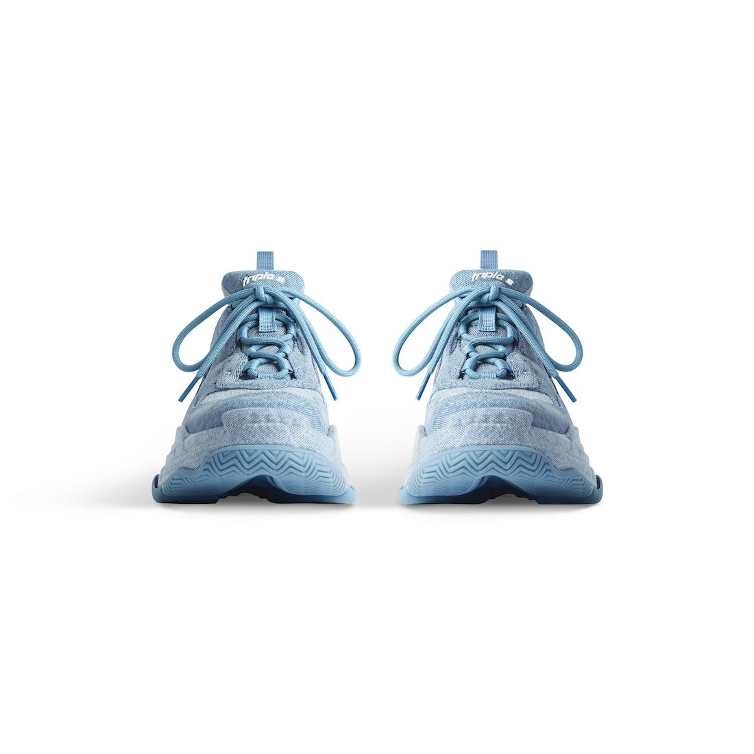 Balenciaga Zapatillas Triple S En Tejido Vaquero Para Mujer En Azul