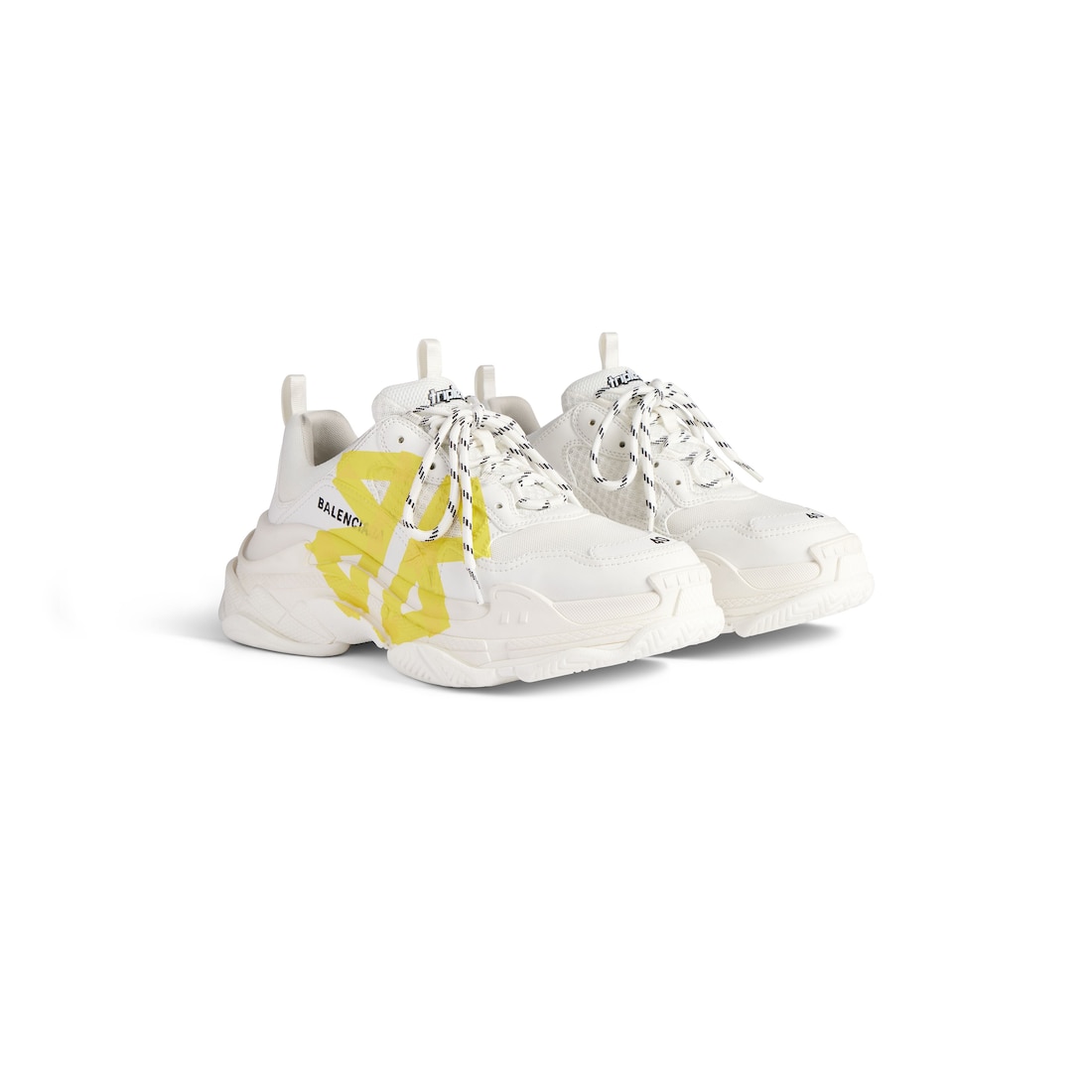 Balenciaga Zapatillas Triple S Tape Type Para Mujer En Blanco/amarillo