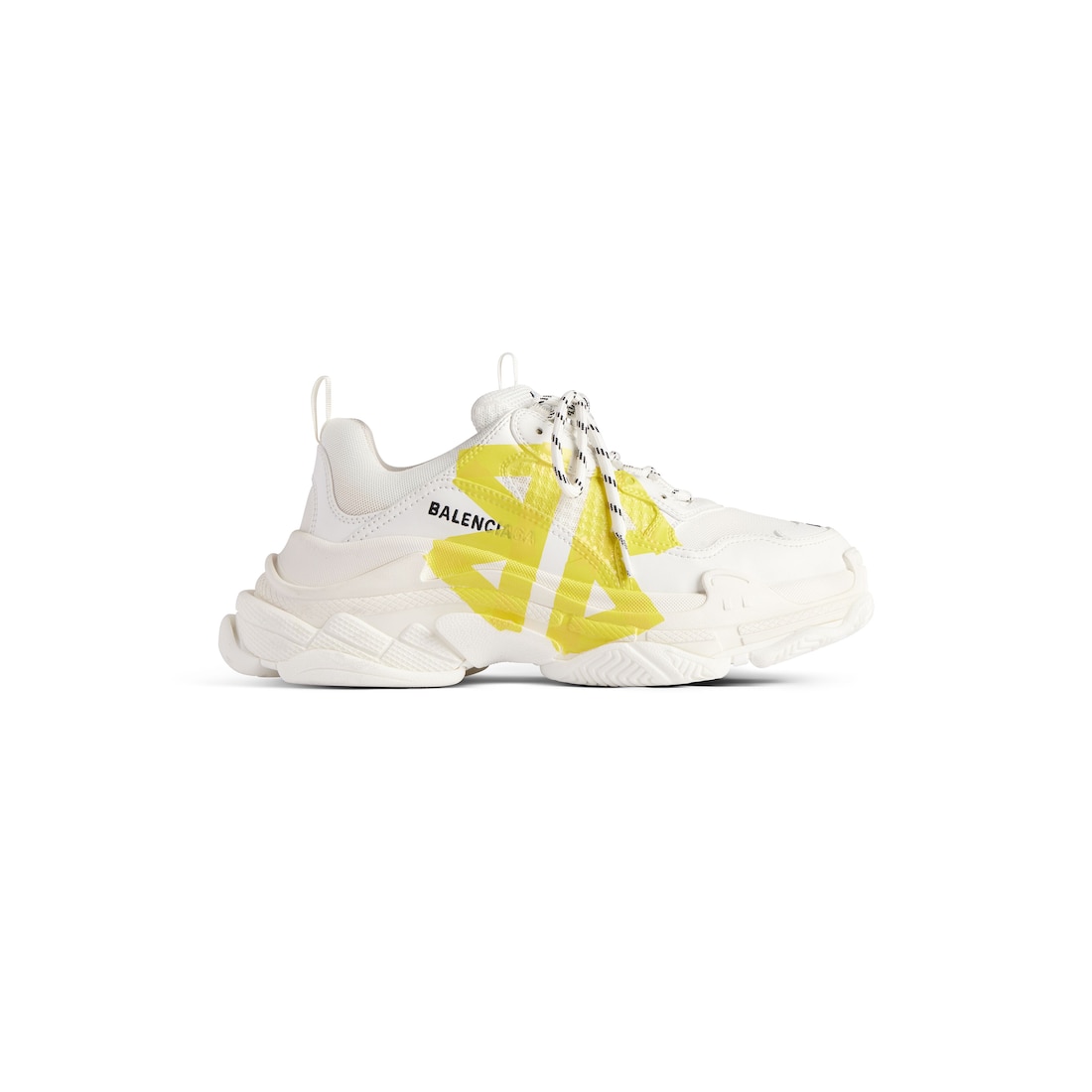 Balenciaga Zapatillas Triple S Tape Type para Mujer en Blanco/amarillo