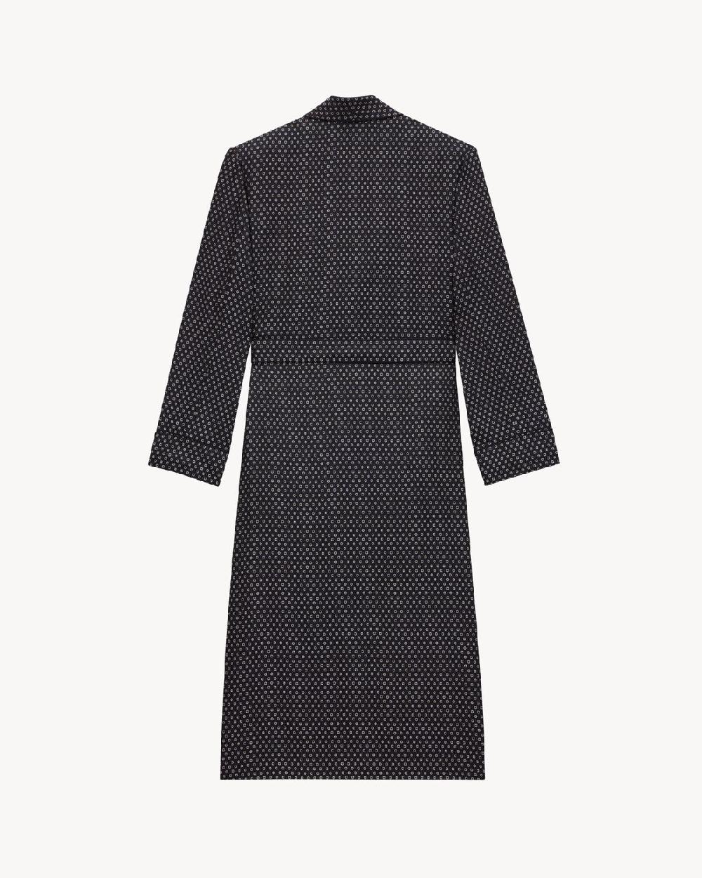 Saint Laurent Abrigo Con Cinturón De Jacquard Con Motivo De Trébol