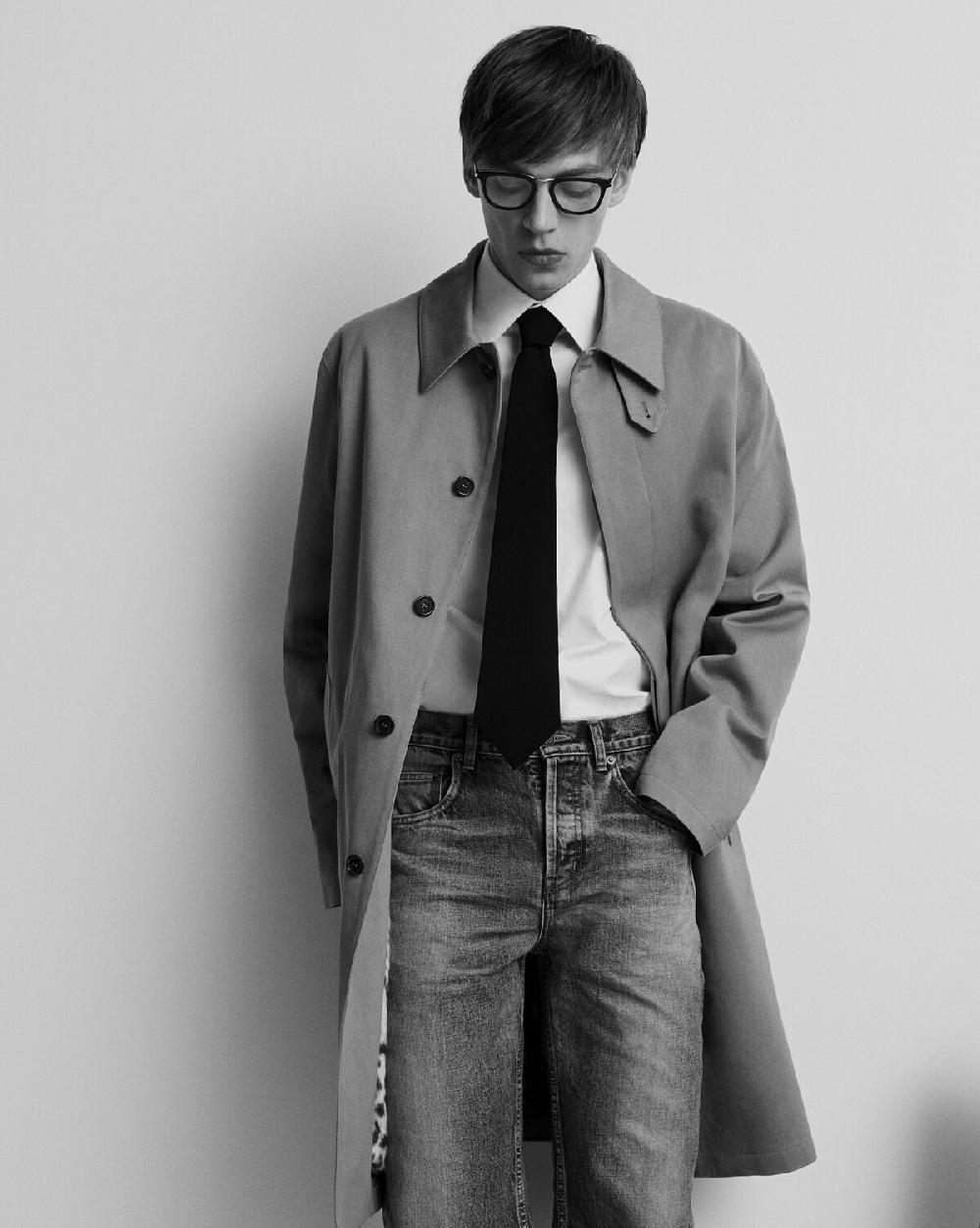 Saint Laurent Abrigo Mackintosh De Gabardina De Algodón