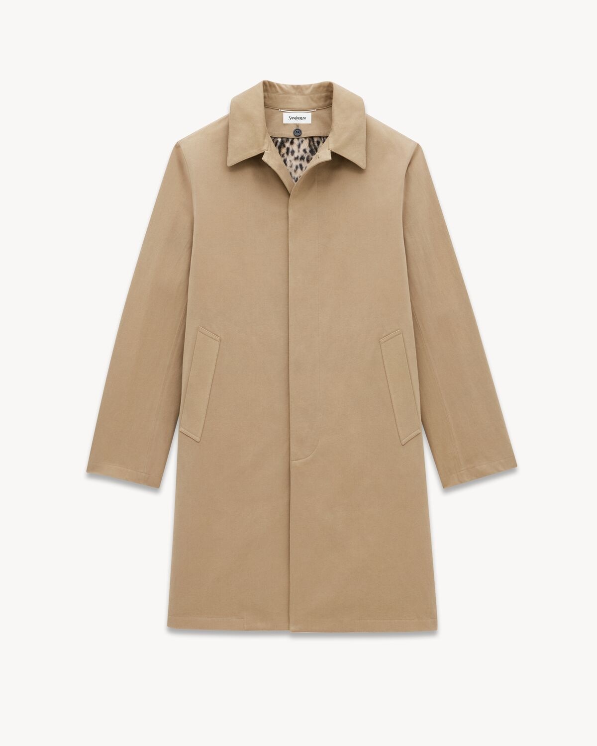 Saint Laurent abrigo mackintosh de gabardina de algodón