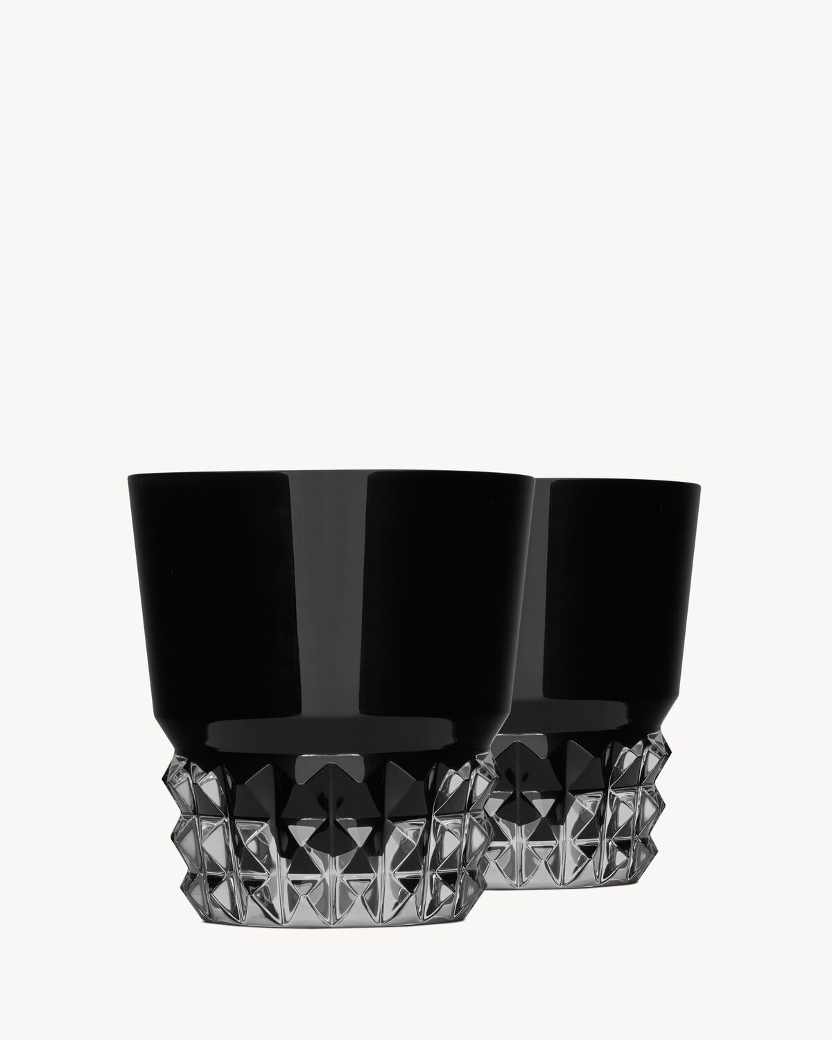 Saint Laurent Baccarat Louxor Glasses In Black Crystal