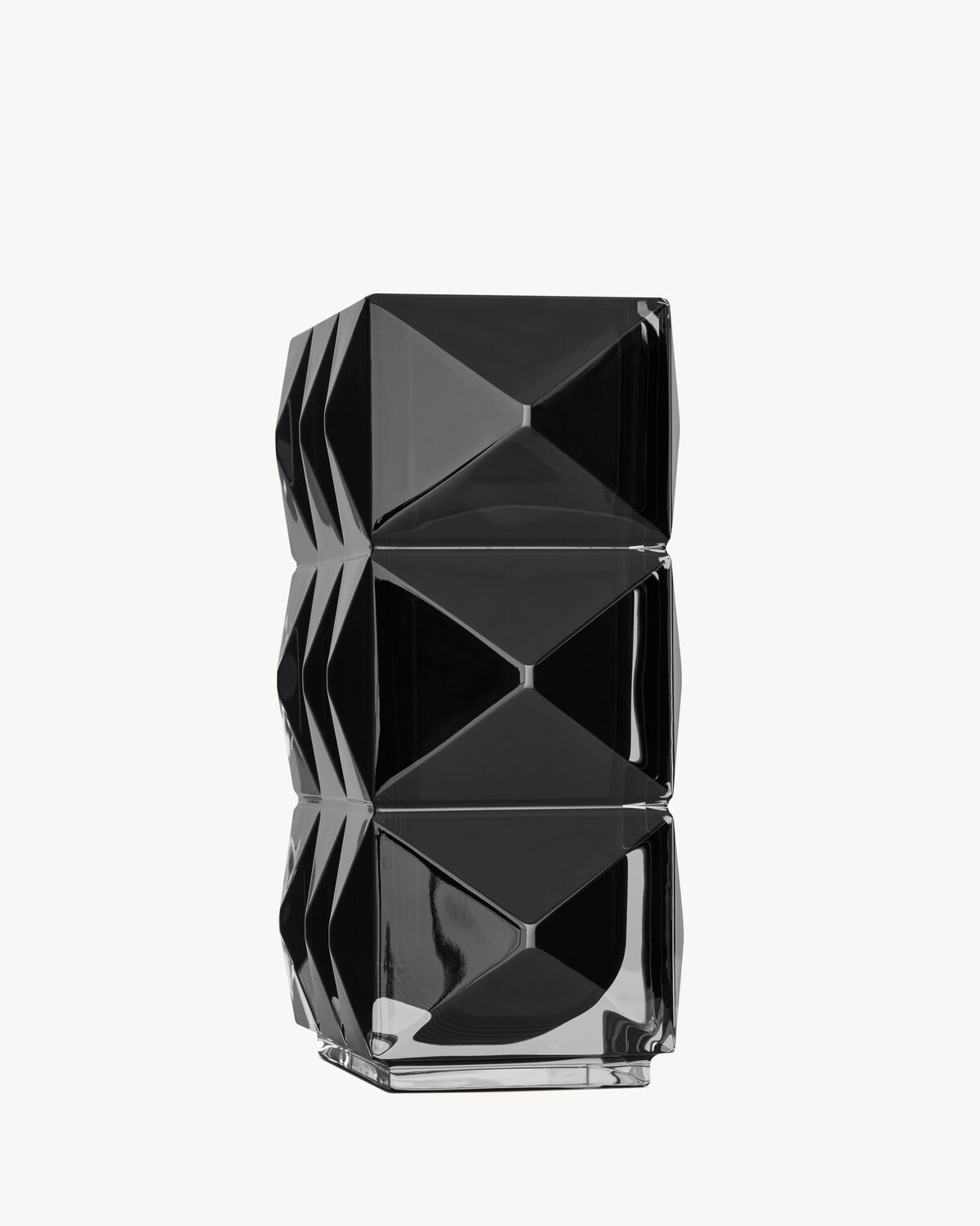 Saint Laurent Baccarat Louxor Vase In Black Crystal