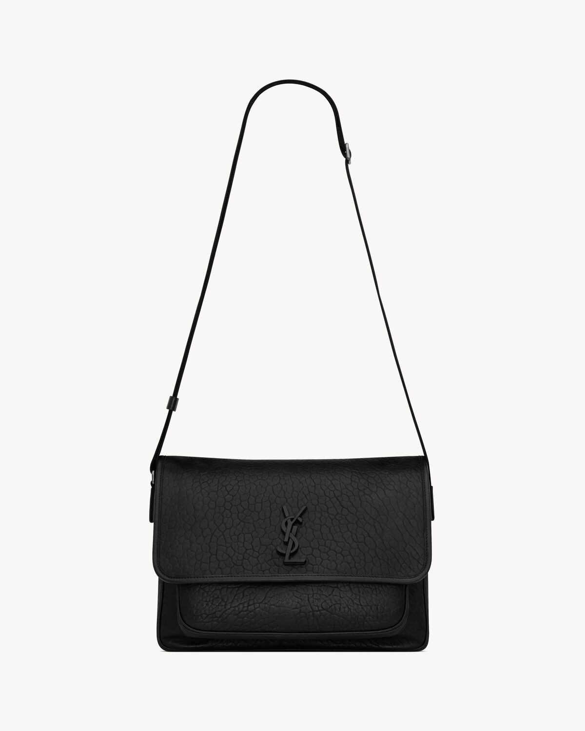 Saint Laurent bolso messenger niki de piel granulada