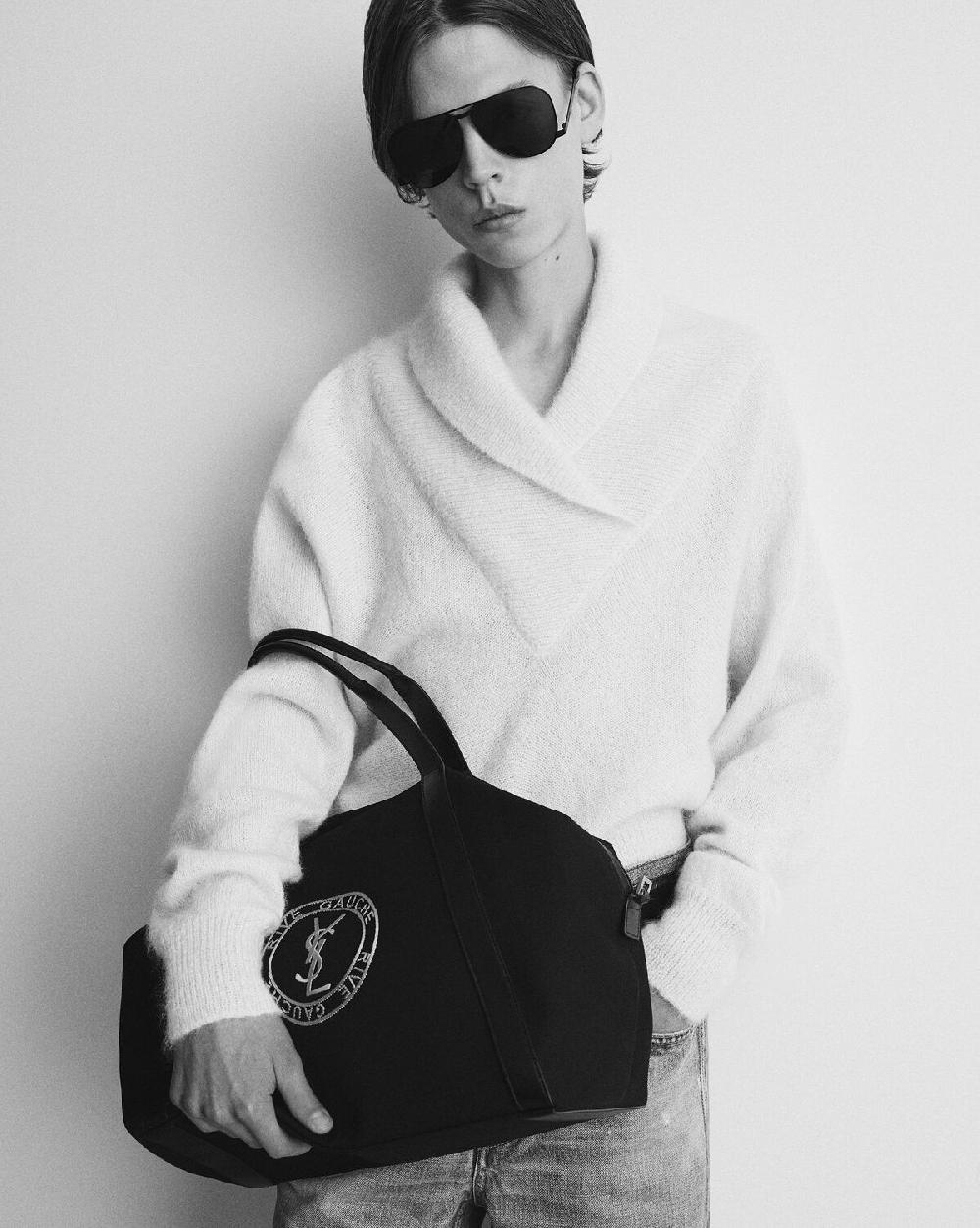 Saint Laurent Bolso Tote Bowling Rive Gauche De Lona