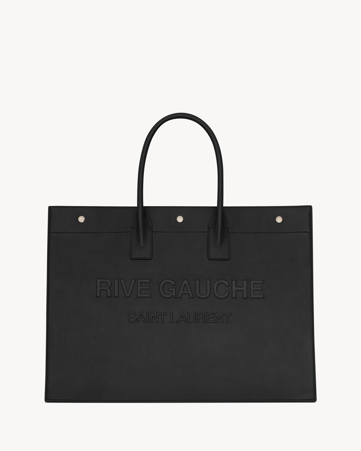 Saint Laurent bolso tote rive gauche large de piel lisa